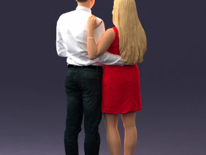 000367 Couple Standing Together 3dp 3D Print Model