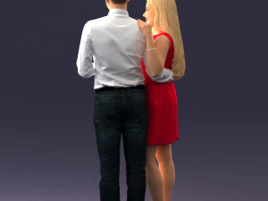000367 Couple Standing Together 3dp 3D Print Model