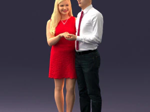 000367 Couple Standing Together 3dp 3D Print Model