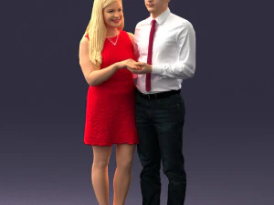 000367 Couple Standing Together 3dp 3D Print Model