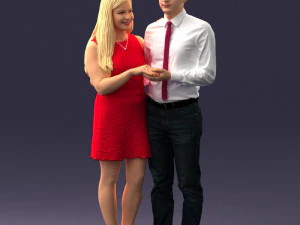 000367 Couple Standing Together 3dp 3D Print Model
