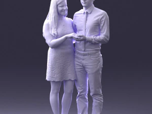 000367 Couple Standing Together 3dp 3D Print Model