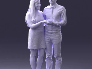 000367 Couple Standing Together 3dp 3D Print Model