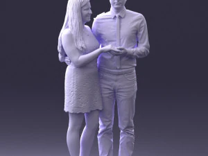 000367 Couple Standing Together 3dp 3D Print Model