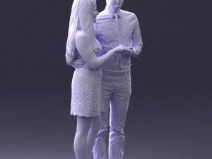 000367 Couple Standing Together 3dp 3D Print Model