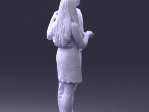 000367 Couple Standing Together 3dp 3D Print Model