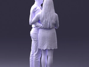000367 Couple Standing Together 3dp 3D Print Model