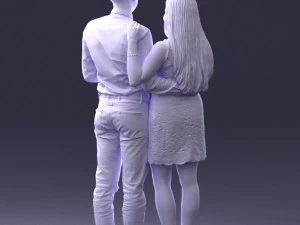 000367 Couple Standing Together 3dp 3D Print Model