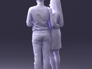 000367 Couple Standing Together 3dp 3D Print Model