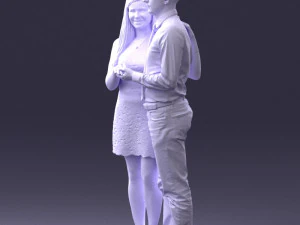 000367 Couple Standing Together 3dp 3D Print Model
