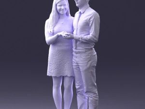 000367 Couple Standing Together 3dp 3D Print Model