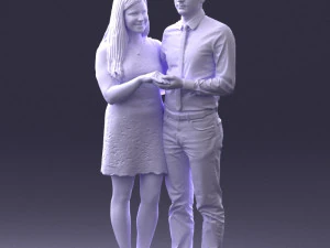 000367 Couple Standing Together 3dp 3D Print Model