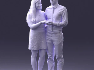 000367 Couple Standing Together 3dp 3D Print Model