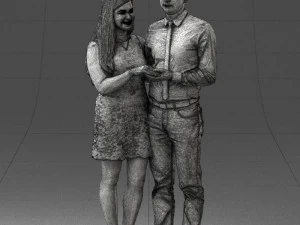 000367 Couple Standing Together 3dp 3D Print Model