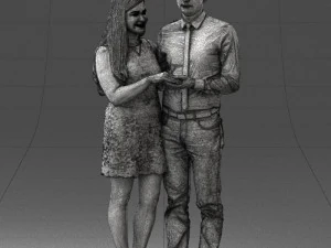 000367 Couple Standing Together 3dp 3D Print Model