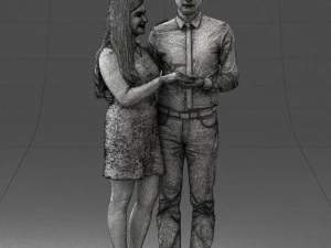 000367 Couple Standing Together 3dp 3D Print Model