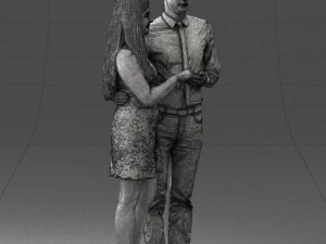 000367 Couple Standing Together 3dp 3D Print Model
