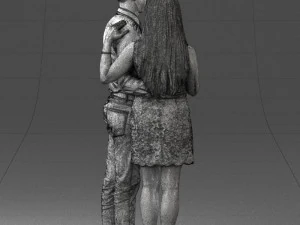 000367 Couple Standing Together 3dp 3D Print Model