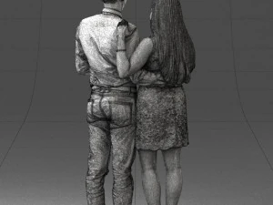 000367 Couple Standing Together 3dp 3D Print Model