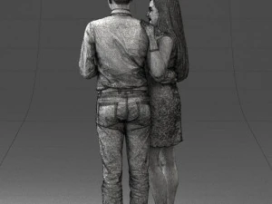 000367 Couple Standing Together 3dp 3D Print Model
