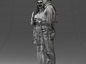000367 Couple Standing Together 3dp 3D Print Model