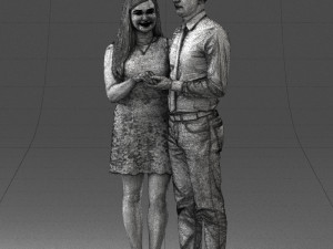 young couple 0024 3d print ready 3D 打印模型