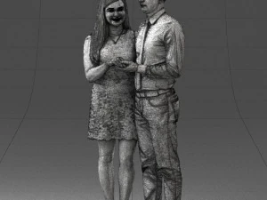 000367 Couple Standing Together 3dp 3D Print Model