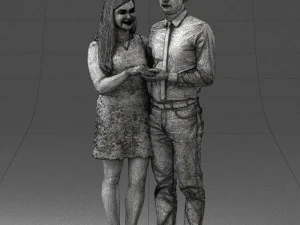 000367 Couple Standing Together 3dp 3D Print Model