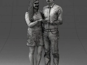 000367 Couple Standing Together 3dp 3D Print Model