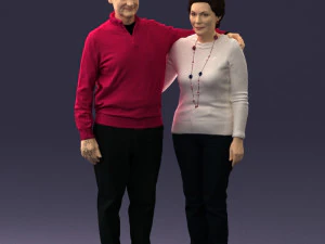 000376 Pareja mayor de pie juntos Modelo 3D
