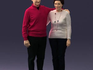 000376 वृद्ध जोड़ा एक साथ खड़ा है 3D मॉडल
