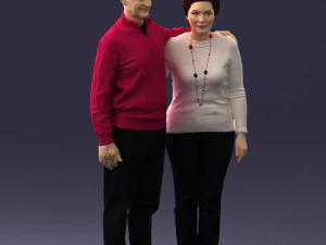 000376 वृद्ध जोड़ा एक साथ खड़ा है 3D मॉडल