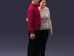 000376 वृद्ध जोड़ा एक साथ खड़ा है 3D मॉडल