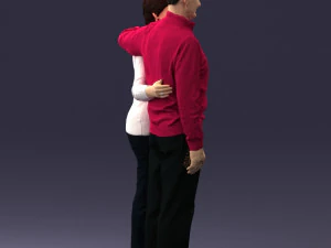 000376 वृद्ध जोड़ा एक साथ खड़ा है 3D मॉडल