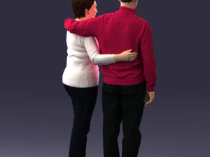 000376 वृद्ध जोड़ा एक साथ खड़ा है 3D मॉडल