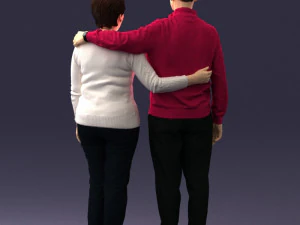 000376 वृद्ध जोड़ा एक साथ खड़ा है 3D मॉडल