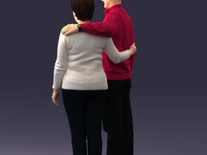 000376 वृद्ध जोड़ा एक साथ खड़ा है 3D मॉडल