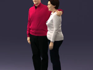 000376 वृद्ध जोड़ा एक साथ खड़ा है 3D मॉडल