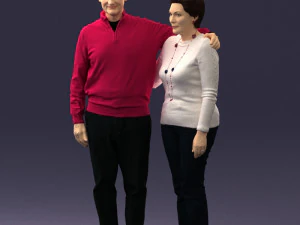 000376 वृद्ध जोड़ा एक साथ खड़ा है 3D मॉडल