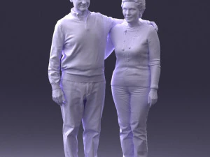 000376 वृद्ध जोड़ा एक साथ खड़ा है 3D मॉडल