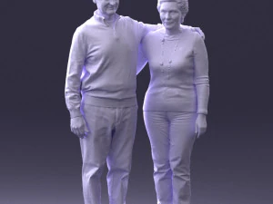 000376 वृद्ध जोड़ा एक साथ खड़ा है 3D मॉडल