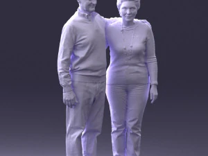 000376 वृद्ध जोड़ा एक साथ खड़ा है 3D मॉडल