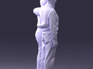 000376 वृद्ध जोड़ा एक साथ खड़ा है 3D मॉडल