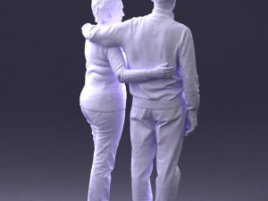 000376 वृद्ध जोड़ा एक साथ खड़ा है 3D मॉडल