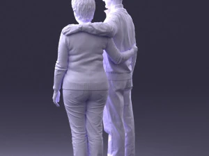 000376 वृद्ध जोड़ा एक साथ खड़ा है 3D मॉडल