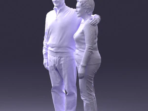 000376 वृद्ध जोड़ा एक साथ खड़ा है 3D मॉडल