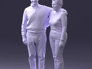 000376 वृद्ध जोड़ा एक साथ खड़ा है 3D मॉडल