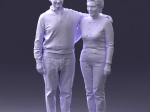 000376 वृद्ध जोड़ा एक साथ खड़ा है 3D मॉडल