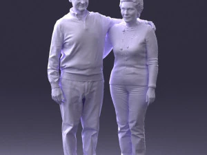 000376 वृद्ध जोड़ा एक साथ खड़ा है 3D मॉडल