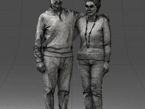 000376 वृद्ध जोड़ा एक साथ खड़ा है 3D मॉडल